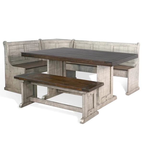 Two Tone Grey Corner Table Breakfast Nook Set With Storage Dining Table Sets LOOMLAN By Sunny D