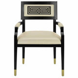 Two Tone Leather Dining Chair White and Black Barry Goralnick Club Chairs LOOMLAN By Currey & Co
