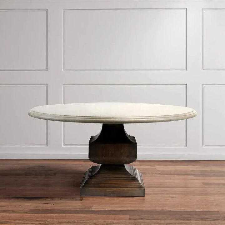 Two Tone Round Dining Table Parma 60X60-Dining Tables-Peninsula Home-LOOMLAN