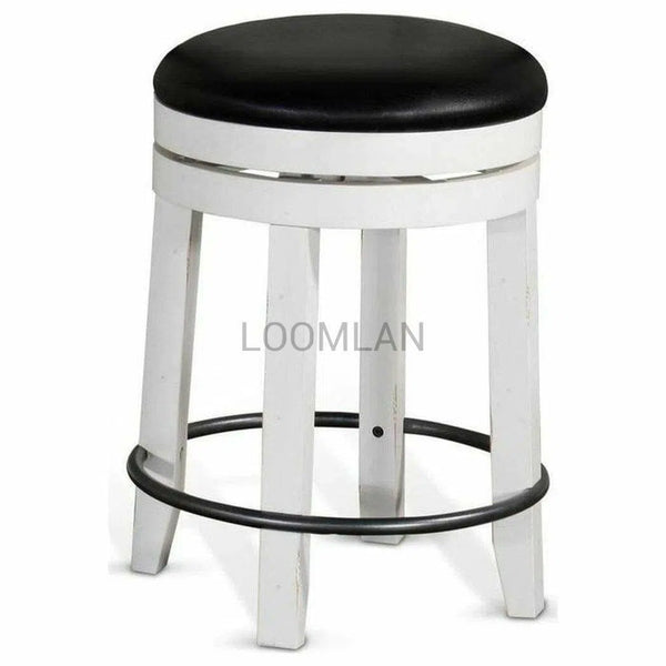 Two Tone Swivel Backless Counter Height Chair Counter Stools LOOMLAN By Sunny D