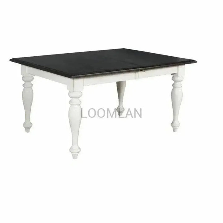 Two Tone White Extendable Dining Table-Dining Tables-Sunny D-LOOMLAN