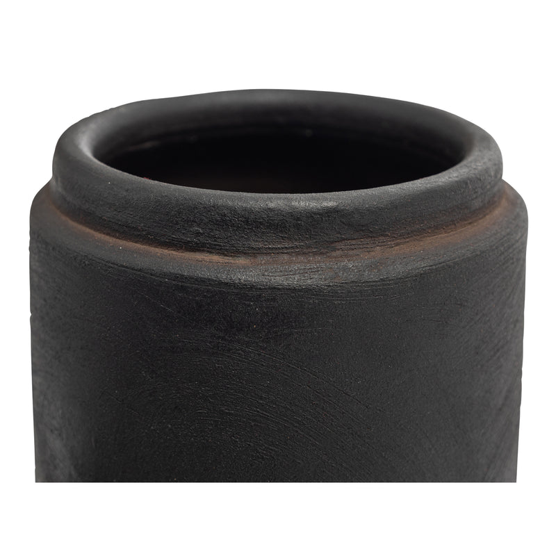 Ezra 12In Terracotta Black Vase