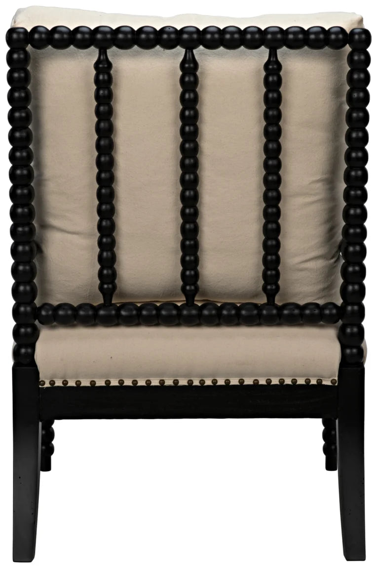 Bobbin Wood Framed Fabric Upholstered Armchair