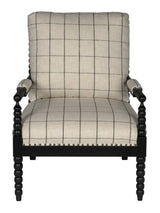 Bobbin Wood Framed Fabric Upholstered Armchair