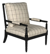 Bobbin Wood Framed Fabric Upholstered Armchair