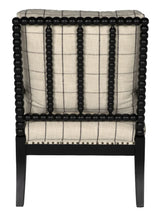 Bobbin Wood Framed Fabric Upholstered Armchair