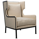 Franz Steel Framed Fabric Upholstered Armchair