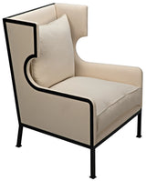 Franz Steel Framed Fabric Upholstered Armchair