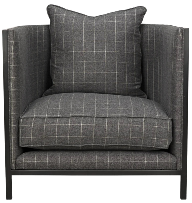 Sandra Steel Frame Fabric Upholstered Armchair