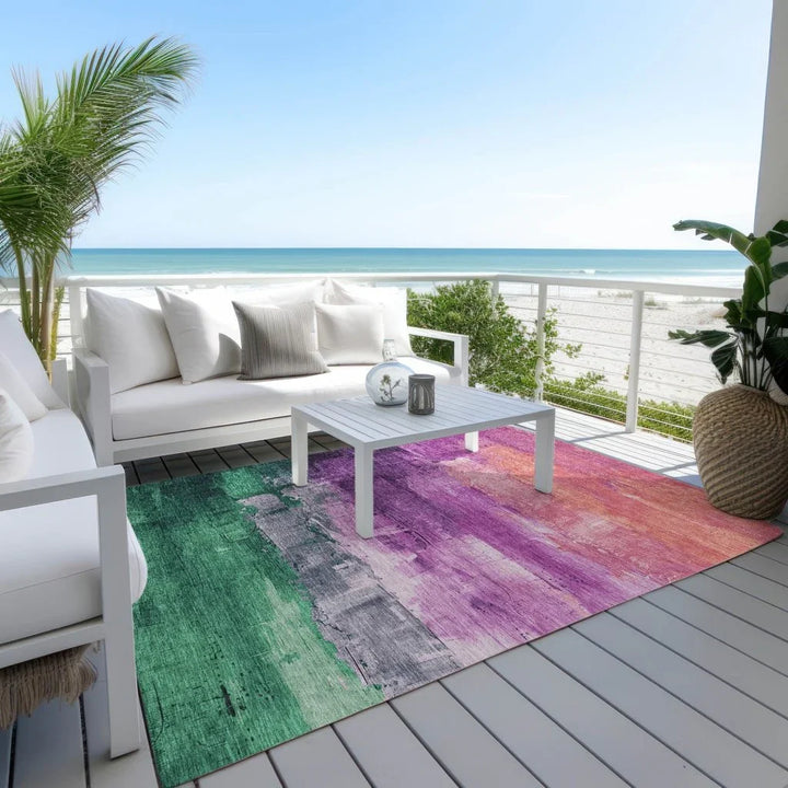 Umberelle Purple Washable Indoor - Outdoor Rug - LOOMLAN - LOOMLAN Rugs - Outdoor Rugs