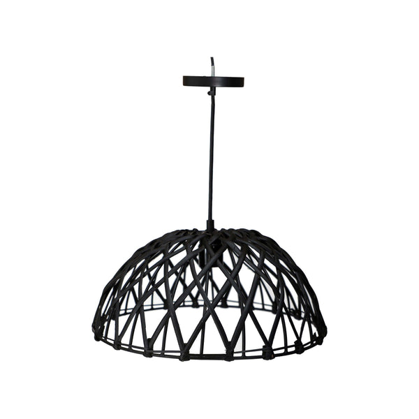 Umbrella Black Rattan Pendant Ceiling Lamp-Pendants-Moe's Home-LOOMLAN