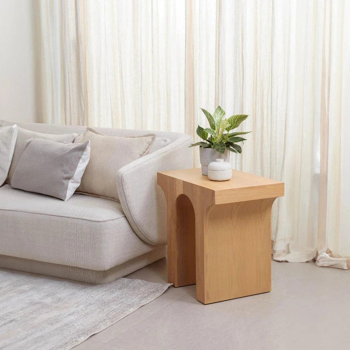 Arc Rectangular Wood Side Table | LOOMLAN