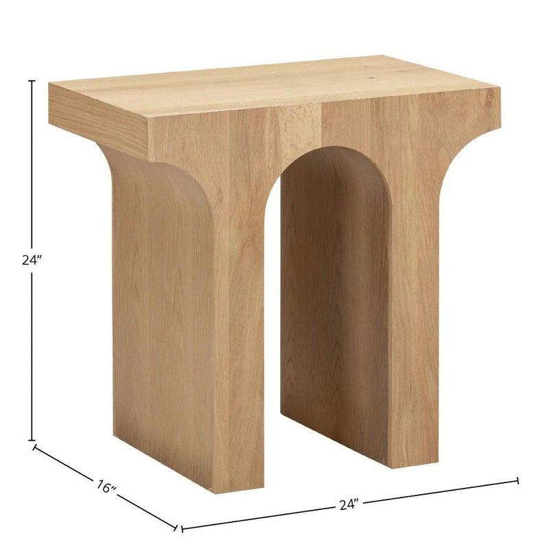 Umbrella Unique Arc Rectangular Side Table-Side Tables-LH Imports-LOOMLAN