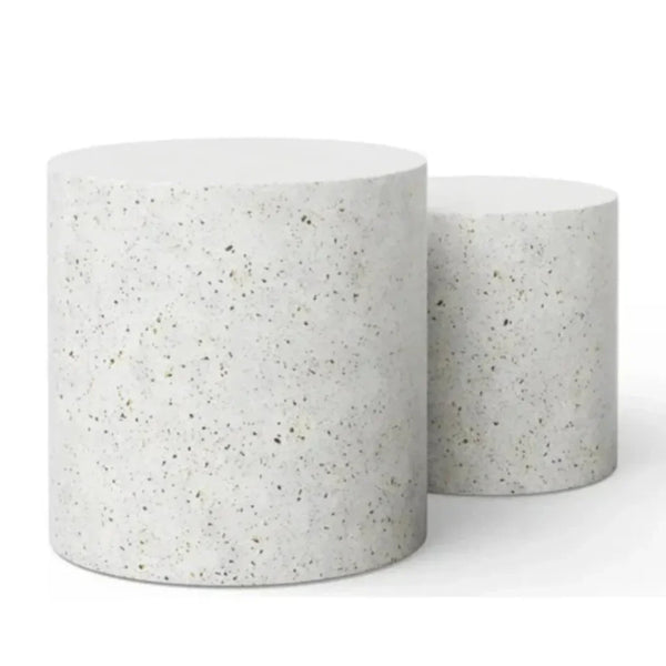 Una Aesthetic Concrete Outdoor Pedestal 2PC - LOOMLAN - Urbia - Outdoor Side Tables
