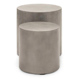 Una Concrete Round Garden Stools (Set of 2)