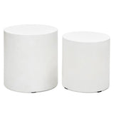 Una Concrete Round Garden Stools (Set of 2)