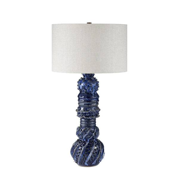 Undersea Dark Blue Ceramic Table Lamp-Table Lamps-Currey & Co-LOOMLAN