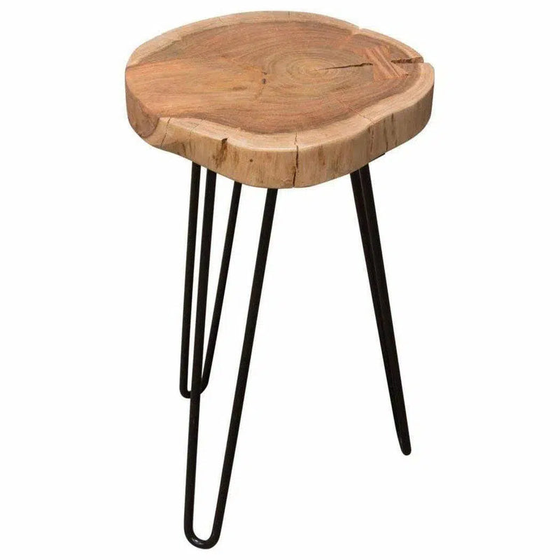 Unique Live Edge Accent Table Black