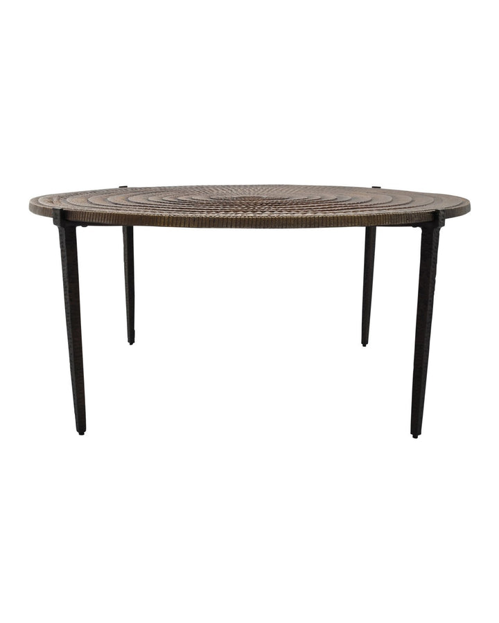 Unity Round Table Cast Aluminum Round Coffee Table -- Industrial | LOOMLAN