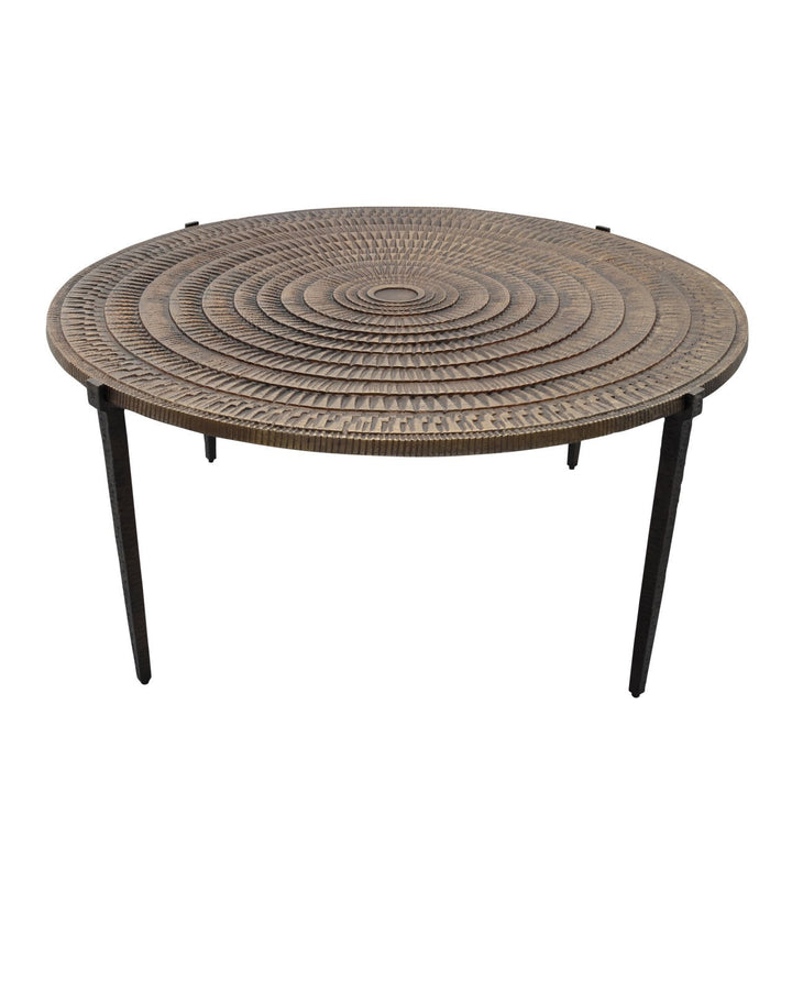 Cast Aluminum Round Coffee Table -- Industrial | LOOMLAN