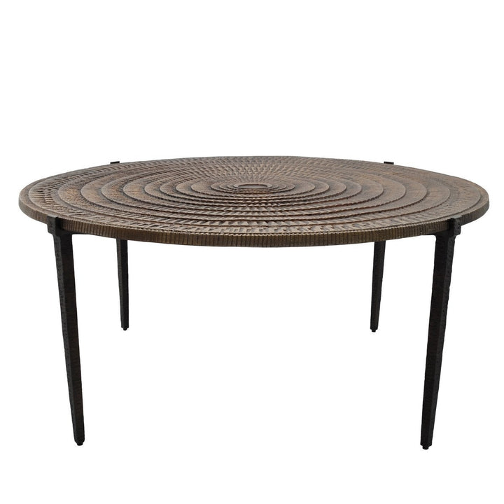 Cast Aluminum Round Coffee Table -- Industrial | LOOMLAN
