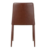 Upholstered Legs Dining Chair Brown Red Vegan Leather Set of 2 Dining Chairs LOOMLAN By Moe's Home