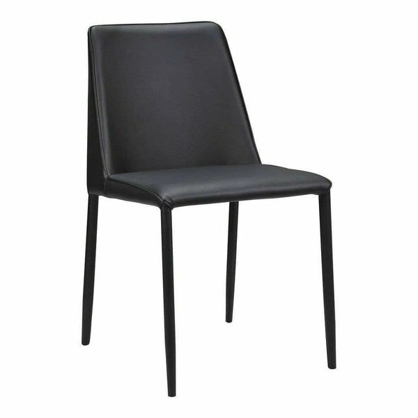 Upholstered Legs Nora Dining Chair Black Vegan Leather Set of 2 Dining Chairs LOOMLAN By Moe's Home
