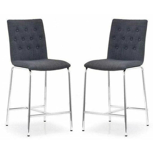 Uppsala Counter Chair (Set of 2) Graphite Counter Stools LOOMLAN By Zuo Modern