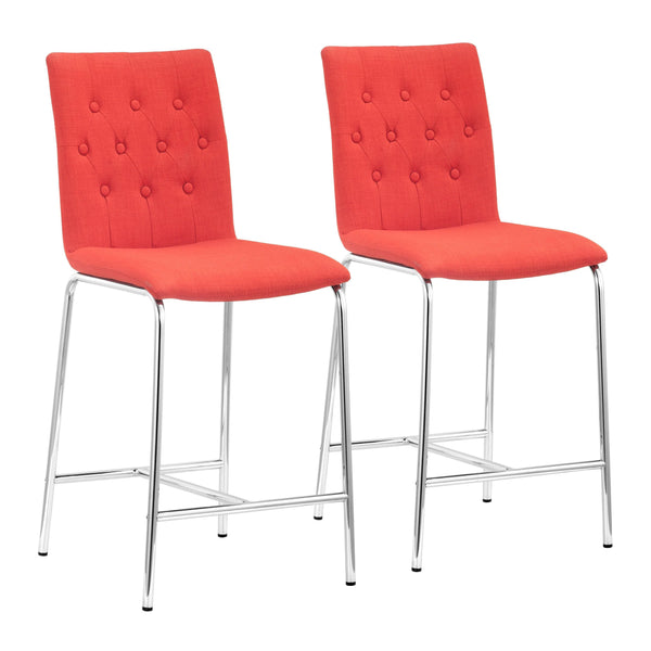 Uppsala Counter Chair (Set of 2) Tangerine Counter Stools LOOMLAN By Zuo Modern