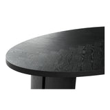 William Oak Veneer Black Oval Dining Table
