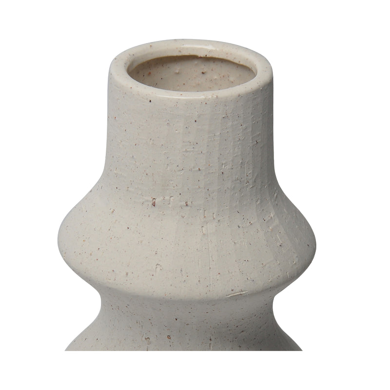 Lacy Stoneware Off-White Vase