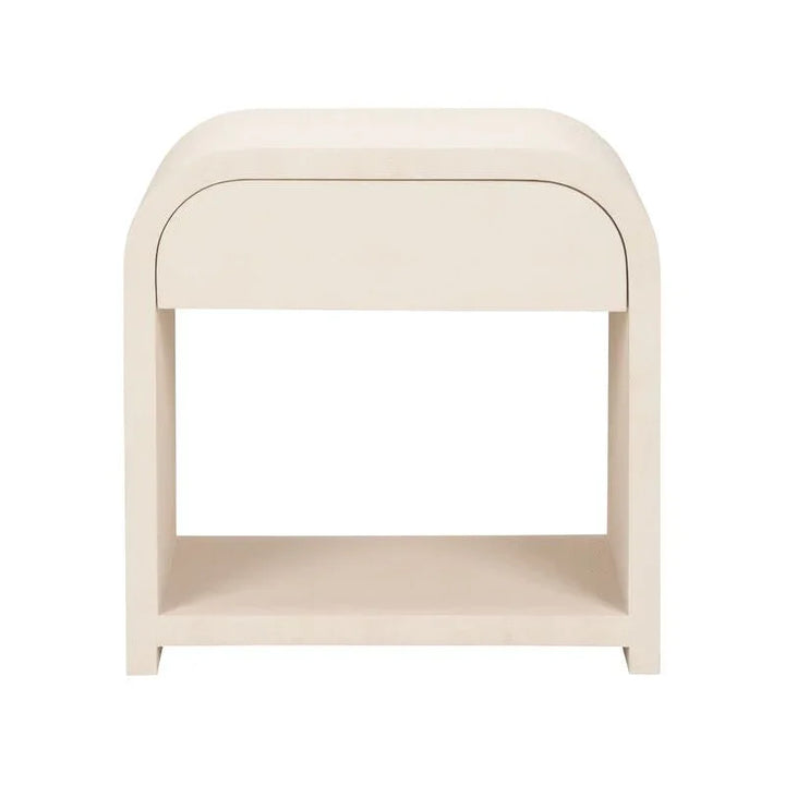Vail Cream Faux Shagreen Warpped Side Table - LOOMLAN - Chelsea House - Side Tables