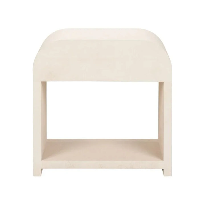 Vail Cream Faux Shagreen Warpped Side Table - LOOMLAN - Chelsea House - Side Tables