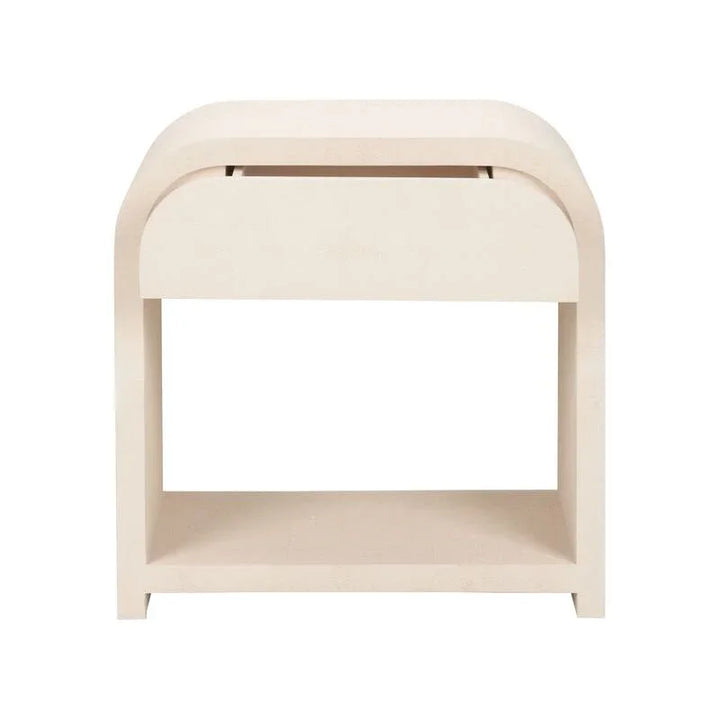 Vail Cream Faux Shagreen Warpped Side Table - LOOMLAN - Chelsea House - Side Tables