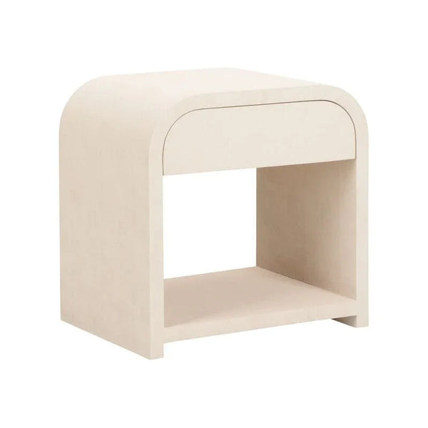 Vail Cream Faux Shagreen Warpped Side Table - LOOMLAN - Chelsea House - Side Tables