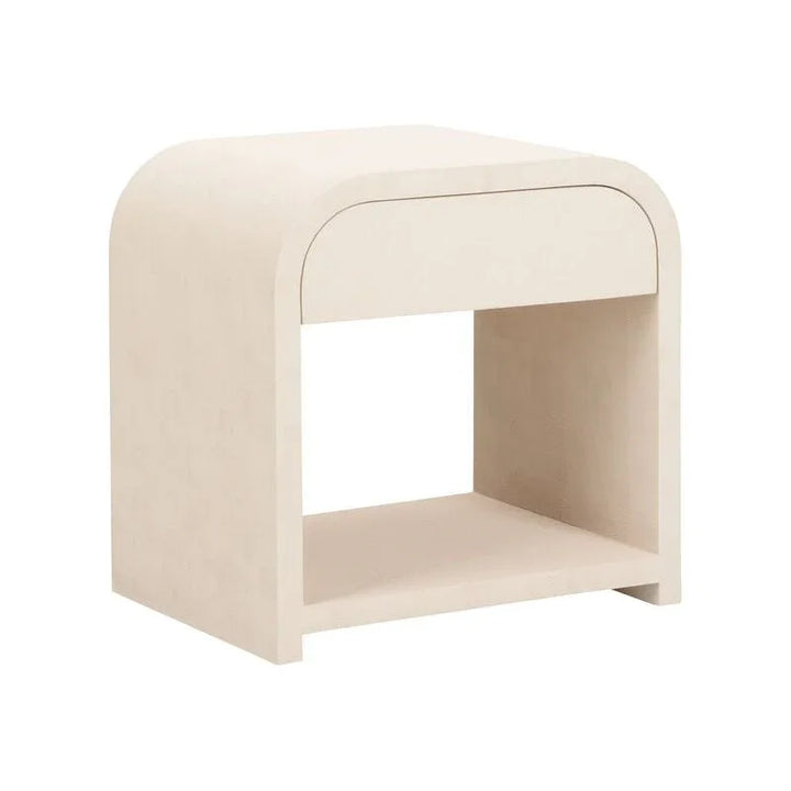 Vail Cream Faux Shagreen Warpped Side Table - LOOMLAN - Chelsea House - Side Tables