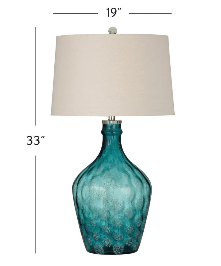 Valarie Blue Art Glass Table Lamp - LOOMLAN - Bassett Mirror - Table Lamps