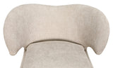 Valerie Wood Armless Chair with Wheat Fabric-Club Chairs-Noir-LOOMLAN
