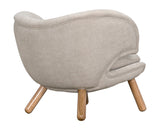 Valerie Wood Armless Chair with Wheat Fabric-Club Chairs-Noir-LOOMLAN