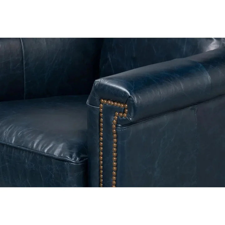 Vandike Leather Upholstery Stylish Armchair - LOOMLAN - Sarreid - Club Chairs