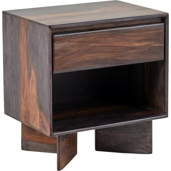 Bardell Coffee Brown Wood Nightstand - LOOMLAN - LOOMLAN - Nightstands