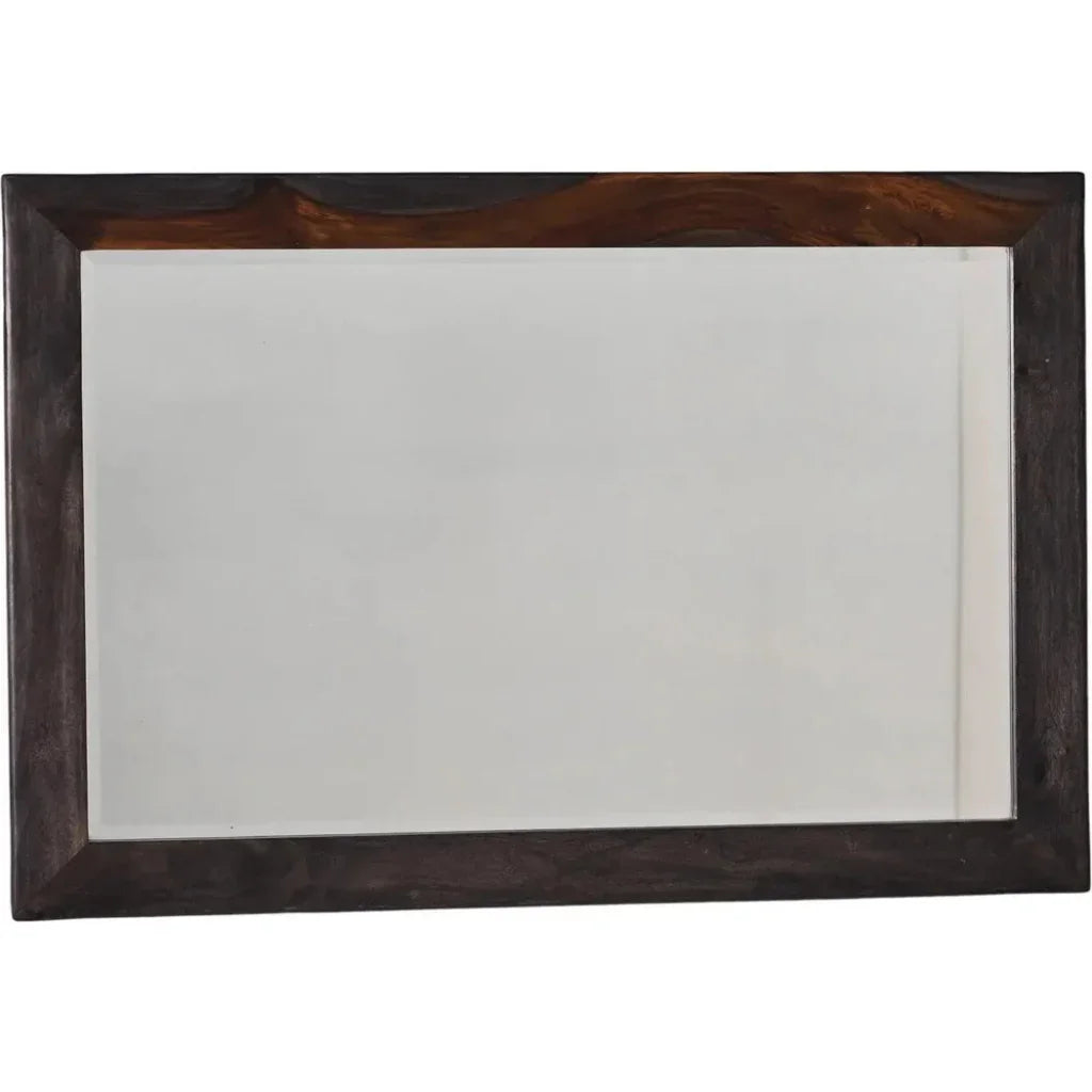 Vandra Coffee Wood Horizontal & Vertical Wall Mirror - LOOMLAN