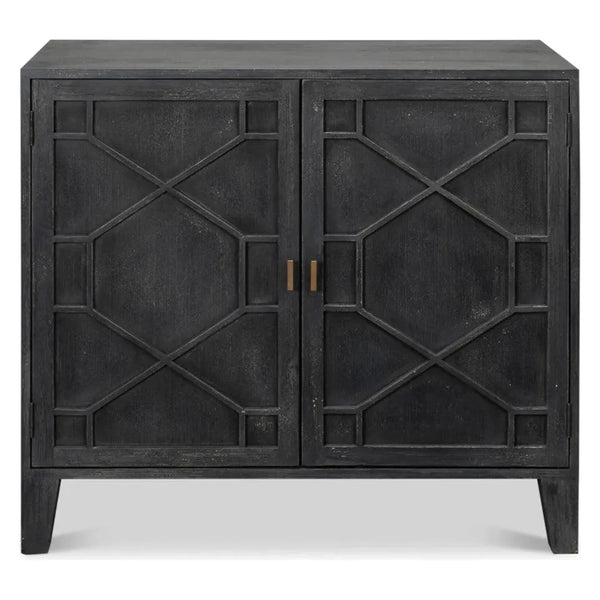 Vanka Black Modern Farmhouse Sideboard-Sideboards-Sarreid-LOOMLAN