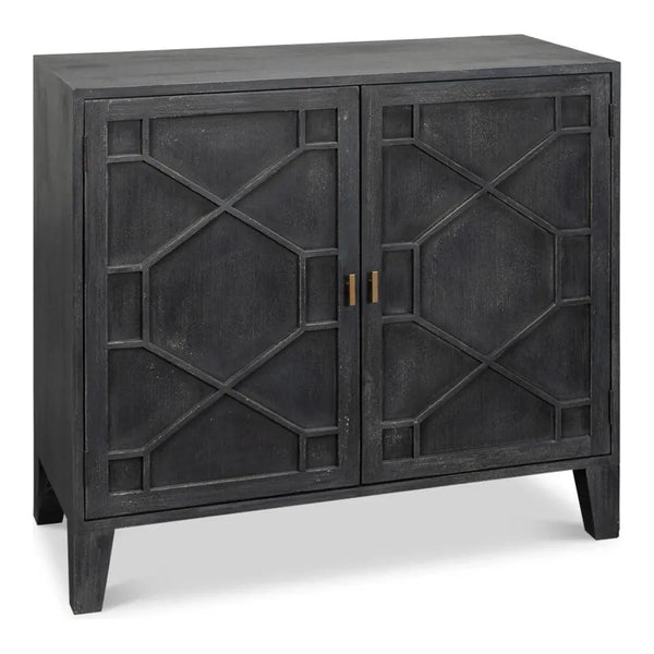 Vanka Black Modern Farmhouse Sideboard-Sideboards-Sarreid-LOOMLAN