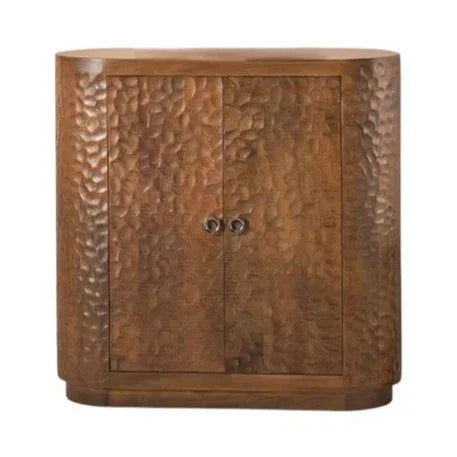 Varentha Wooden Brown Bar Cabinet-Home Bar Cabinets-LOOMLAN-LOOMLAN