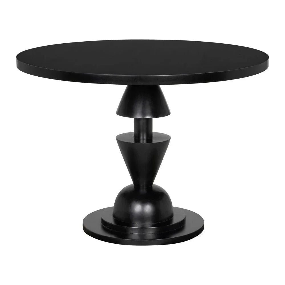 Varick Hand Rubbed Black Wooden Dining Table - LOOMLAN
