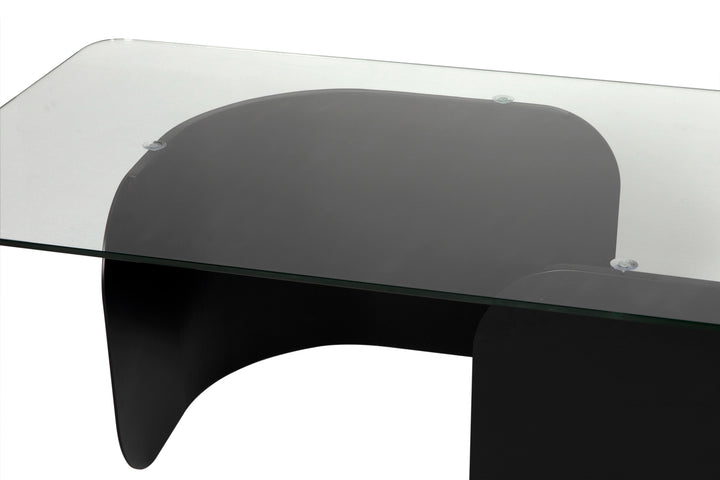 Varicka Glass Top Rectangular Coffee Table - LOOMLAN - Noir - Coffee Tables