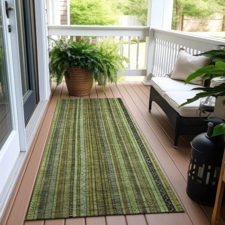 Velatrix Green Washable Indoor - Outdoor Rug - LOOMLAN - LOOMLAN Rugs - Outdoor Rugs