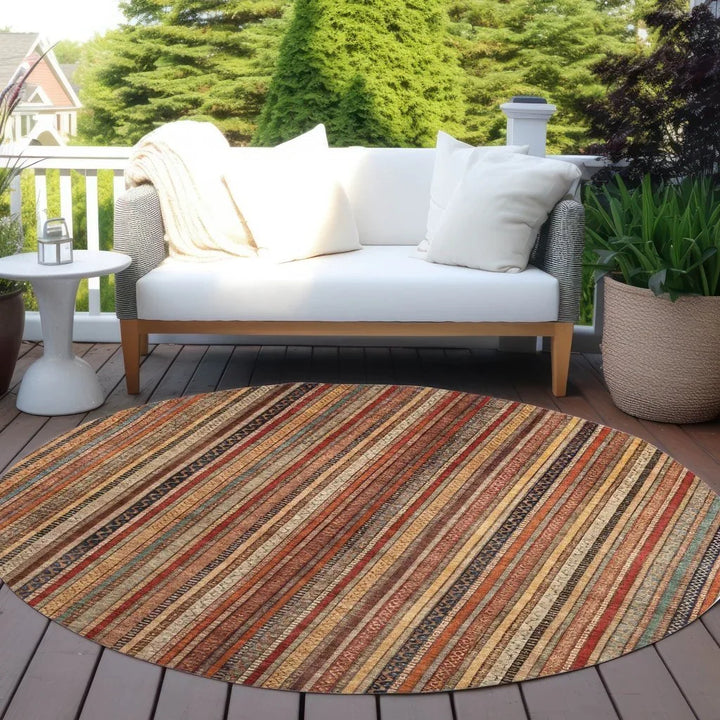 Velatrix Orange Washable Indoor - Outdoor Rug - LOOMLAN - LOOMLAN Rugs - Outdoor Rugs