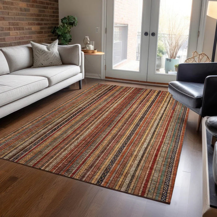 Velatrix Orange Washable Indoor - Outdoor Rug - LOOMLAN - LOOMLAN Rugs - Outdoor Rugs